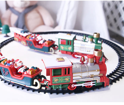 Toy Train Set with Lights and Sounds Christmas Train Set  Railway Tracks Battery Operated Toys