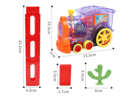 Railroad Train - Domino Train Toys Baby Toys Car Puzzle Automatic Release Licensing Electric Building Blocks Train Toy