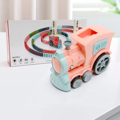 Railroad Train - Domino Train Toys Baby Toys Car Puzzle Automatic Release Licensing Electric Building Blocks Train Toy