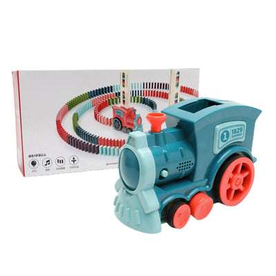 Railroad Train - Domino Train Toys Baby Toys Car Puzzle Automatic Release Licensing Electric Building Blocks Train Toy