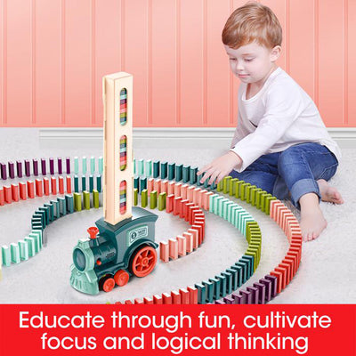 Railroad Train - Domino Train Toys Baby Toys Car Puzzle Automatic Release Licensing Electric Building Blocks Train Toy